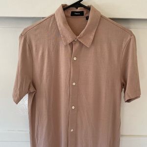 Theory knit button down short sleeve. Size M
